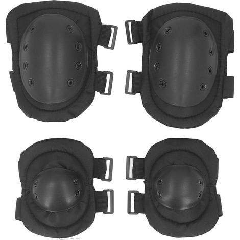 Ortviai Genouillères et Coudières Professionnelles TPE Noir – Lot de 4 pour Travaux, Jardinage et Sports (1/5)