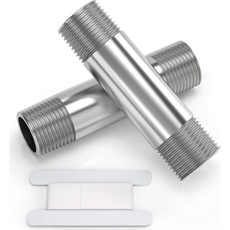 Raccord Allonge - 2 Pièces - Acier Inoxydable 304 - Filetage BSP 1/2" Mâle - Pour Tuyauterie Gaz Et Eau (1/5)