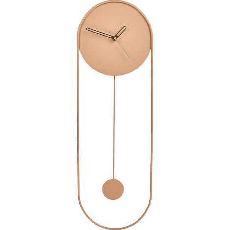 Orologio da parete 20 x 62 cm Design moderno con pendolo decorativo senza numeri Acciaio rosa Salvan