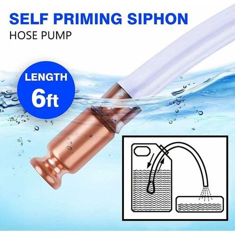 Pompe de transfert Tuyau Siphon Pompe pour Gaz/Essence/Carburant Eau Auto-amorçante Siphon Tuyau Pompe Shaker Siphon Transfert Shaker Siphon Automatique Pompe, Ensoleillé (1/4)