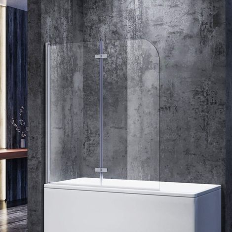 SONNI Badewannenaufsatz Glas 140(H)x120(B)cm Duschwand 6mm NANO ESG Glas,180° Drehbar,Hebe-/ Senkfunktion Duschtrennwand für Badewanne Duschabtrennung (1/5)