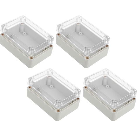 Boîtier de Jonction Étanche en Abs Transparent Résistant aux Chocs pour Modules D'alarme et Sécurité en Extérieur Jardin, Pack de 4 Pièces (1/5)