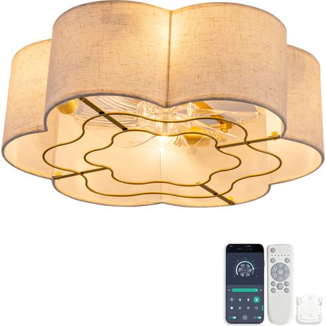 Moderner 19-Zoll-Deckenventilator, ABS-Flügel, doppelte Steuerung über App und Fernbedienung, six-speed reversible fan settings, ideal for bedrooms and nurseries (1/5)