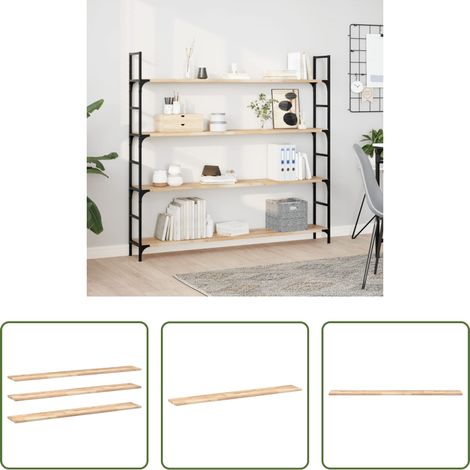 Bois d'acacia -  Étagères flottantes 3 pcs 160x20x2 cm acacia massif non traité (1/5)