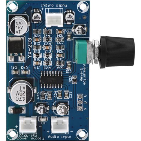 Module amplificateur audio à plaque de réverbération pour microphone, mono, alimentation DC 6-15V, carte de puissance sonore (1/5)