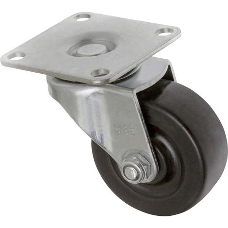 TOOLCRAFT TO-5137884 Lenkrolle mit Anschraubplatte 50 mm Gummi Tragfähigkeit (max.): 50 kg (1/3)