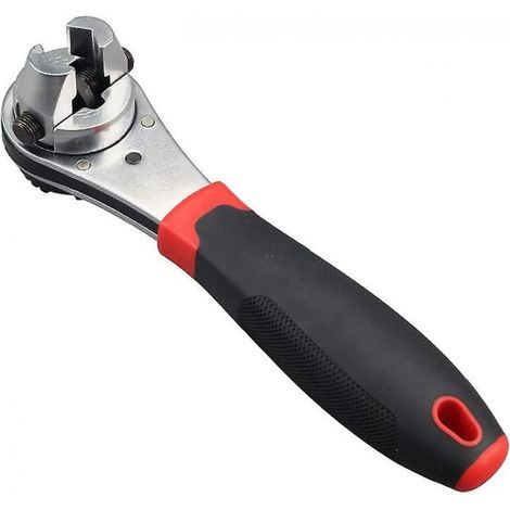 BEBUSINGOTO Clé à cliquet réglable de 8 pouces, outil de performance à double tête flexible, capacité de cliquet de 6 à 22 mm (1/5)