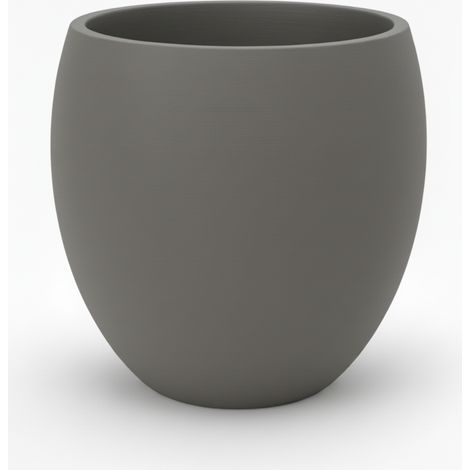 Vaso moderno e di grandi dimensioni, di colore grigio, ideale per piante da casa e da ufficio.