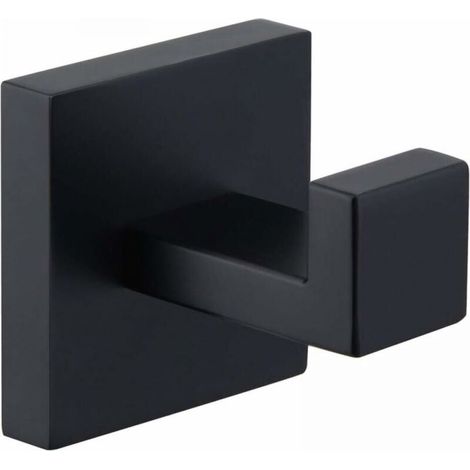 1pc Matte Black Towel Hook, 304 Stainless Steel Robe Hook, Towel Holder, Modern Industrial Style Bathroom Wall Hook (1/4)