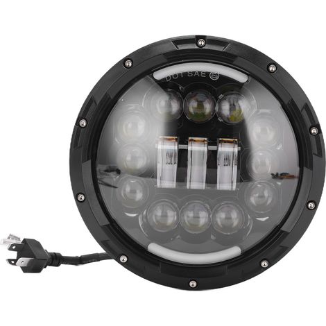 Phare LED 7 pouces 75W Double Couleur Blanc/Ambre, Étanche IP68, Remplacement pour Jeep Wrangler TJ 1997-2006 (1/5)