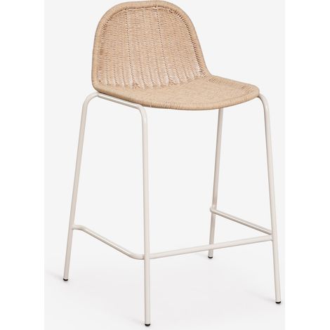 SKLUM Pack mit 2 stapelbaren Barhockern aus synthetischem Rattan Reiven Beige Tapioca ↑65 cm                                 