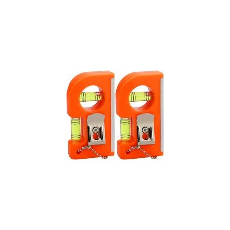 Lot de 2 mini niveaux magnétiques de poche avec porte-clés, 85 x 46 x 20 mm, précision horizontale/verticale – (1/5)
