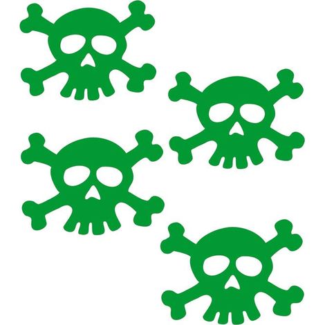 Adesivo Rifrangente Teschio (Verde)