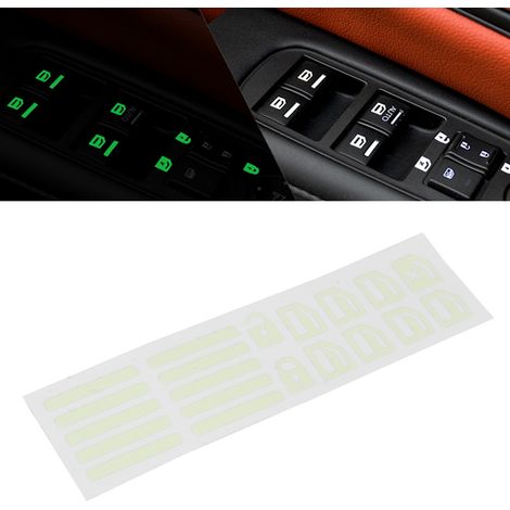 Autocollants Boutons Commutateurs Fenêtre Lumineux Vert Fluorescent Décoration Voiture Universelle (1/5)