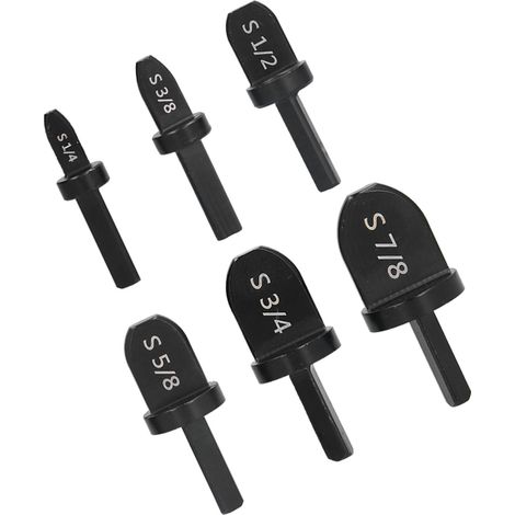 Jeu de 6 forets à évaser triangulaires, embout de refoulement pour tubes, pratique et polyvalent, s'adapte à la perceuse, expansion de tuyaux, usage large. (1/5)