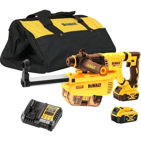 DeWalt DCH263P2B 18V XR Brushless 28mm SDS-Plus Hammer Drill 3.0J - 2x 5Ah Batteries, Charger, 18 Dewalt Bag & DWH205DH Dust Extractor (1/5)