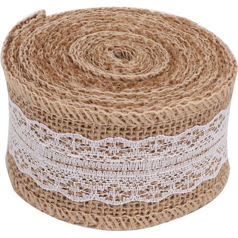 2 Rouleaux de 5m Ruban Dentelle Lin Élégant Décoration Noël Mariage DIY Accessoires (1/5)