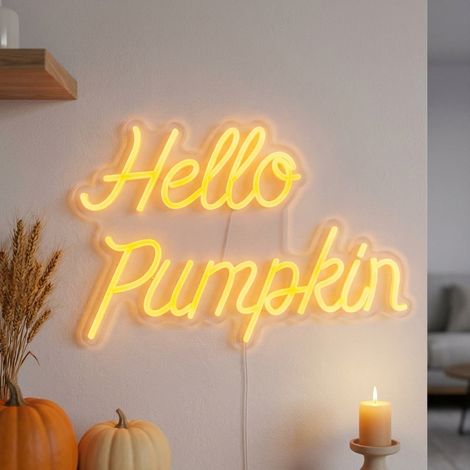 Autumnal Hello Pumpkin LED Neon Sign (1/2)