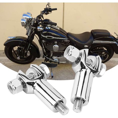 Paar Soziusfußrasten-Montagehalterungen mit Schäkelbolzen für Softail 2000-2006, Silber (1/5)
