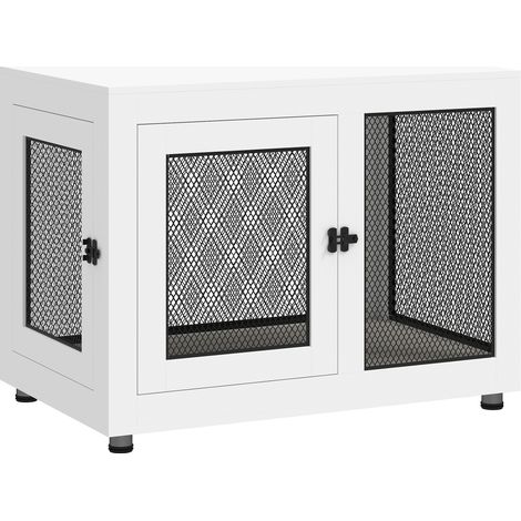 GagaCage pour chien cage de chien sur pied avec coussin amovible acier noir et blanc - 94 x 60 x 71,5 cm (1/5)