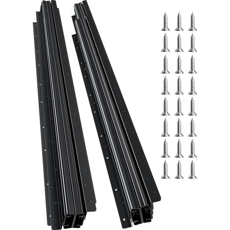 Glissières de Tiroir sous Escalier, 1000 mm, Coulisses de Tiroir à Roulement à Billes Extension Complète, Capacité de Charge 117 kg, Rails d'Armoire Inférieur Robustes, pour Bricolage, Noir (1/5)