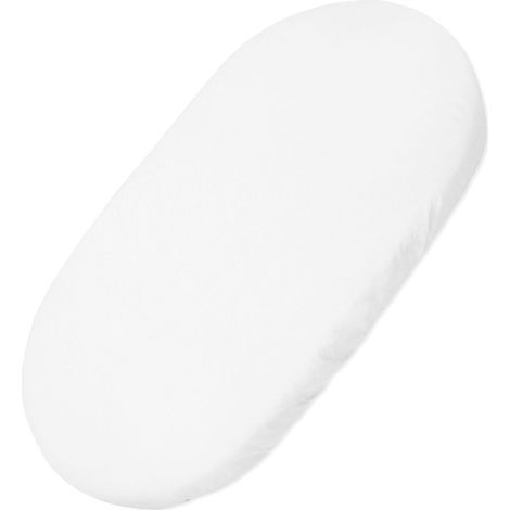 Sábana de algodón para capazo de bebé Boho góndola 75x35 cm - blanco (1/4)