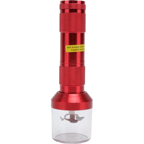 Broyeur à herbes et tabac électrique professionnel en alliage d'aluminium, rouge, pour la préparation de remèdes à base de plantes. (1/5)