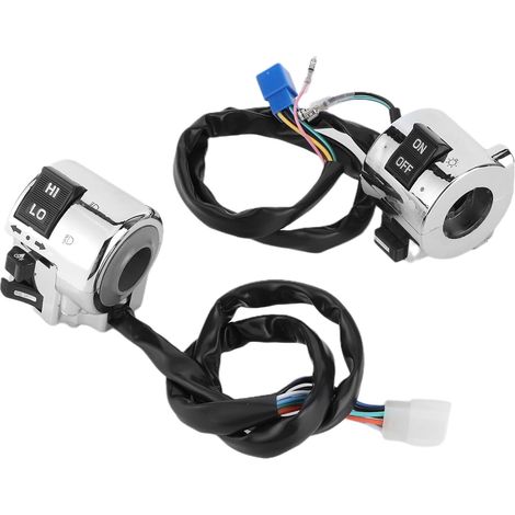 Motorcycle Handlebar Switch 1 Pair, Universal Handlebar Control Button Turn Signal Switch for Headlight Horn (1/5)