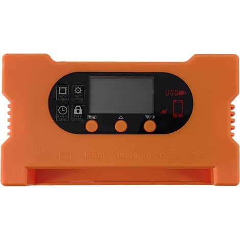 Lntyq Contrôleur de Charge Solaire, Régulateur de Panneau Solaire 12 V/24 V avec écran LCD Réglable, Double Port USB, Réglage de la Minuterie, Paramètre Automatique PWM (20A) (1/5)