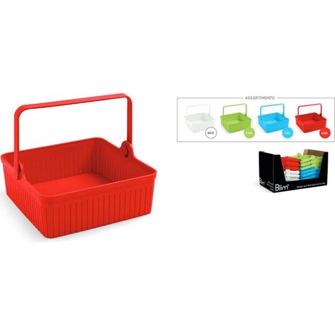 1 Pezzo Cestino Multiuso con Manico My Home 21 x 20,3 x 9,4 cm 4 Colori (1/2)