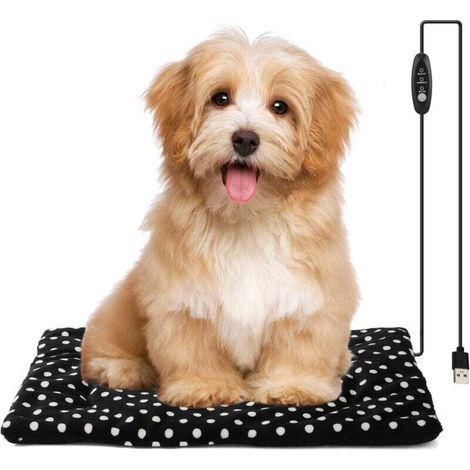 Beheizbare Matte für Hunde und Katzen, 27 x 37 cm, elektrische USB-Heizmatte für Haustiere, einstellbare Temperatur (1/4)