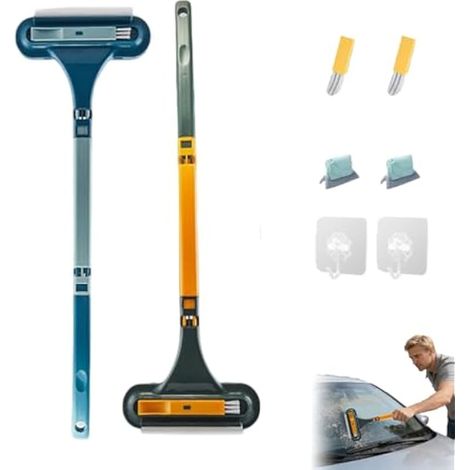 Brosse de nettoyage d'écran de fenêtre 2 en 1, outil de nettoyage d'écran de fenêtre avec raclette, nettoyeur d'écran en maille, brosse de nettoyage multifonction pour terrasse, porte, porche, pour la (1/5)