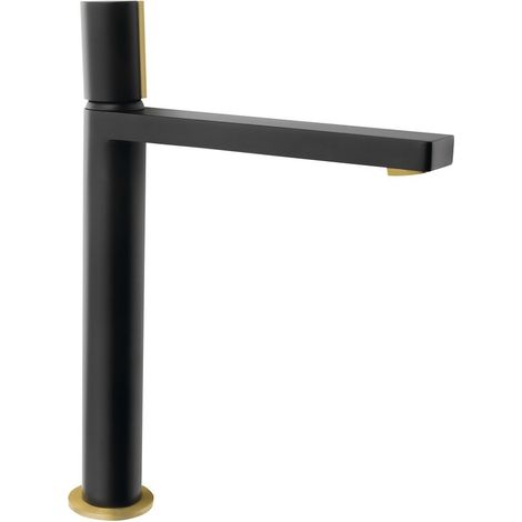KAISA Mitigeur de lavabo haut, 235 mm, noir/or mat
