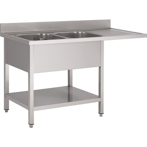 Plonge Professionnelle Inox Avec Emplacement Lave-Vaisselle - Gamme 700 - Gastro M