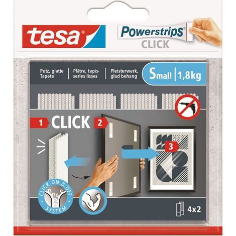 Nastro adesivo Powerstrips Click 4x2 Taglia S - Tesa