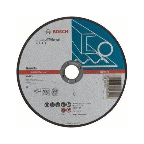 BOSCH Disque à tronçonner Expert for Metal - Moyeu plat - 180 mm - x 1 - 1.6 mm - 22,23 mm (1/2)