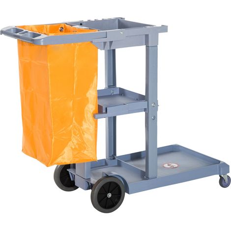 Carrello Pulizie Professionale Multiuso con Borsa 100L e Ruote Grigio (1/5)