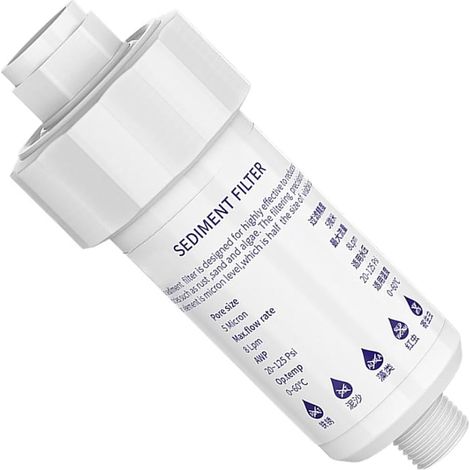 Filtre à eau pour robinet 2 Cartouches de Rechange Incluses Ajustement Pour Évier Salle de Bain Filtre à Eau sur Robinet Pour Machine à Laver Douche Maison Location (1/5)