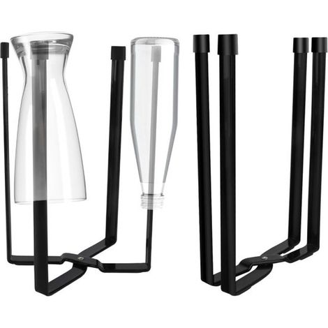 Flaschentrockner Faltbarer Flaschenständer Metallflaschenständer mit 4 Armen Multifunktionaler Trockner Geeignet für Flaschen Becher und Schwarz 13,6 (1/5)