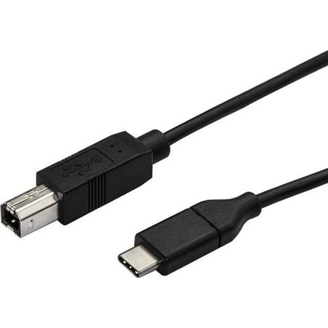 StarTech.com 3m / 10 ft USB C to USB B Printer Cable - M/M - USB 2.0 - USB-Kabel - USB Typ C (M) gerade bis USB Type B (M) gerade - Thunderbolt 3 / USB 2.0 - 3 m - Schwarz (USB2CB3M) (1/5)