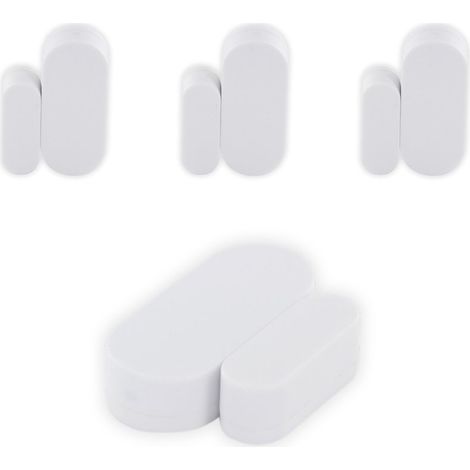 Lot de 4 minis détecteurs d'ouverture de porte - IP20 - 50m - blanc - DiO