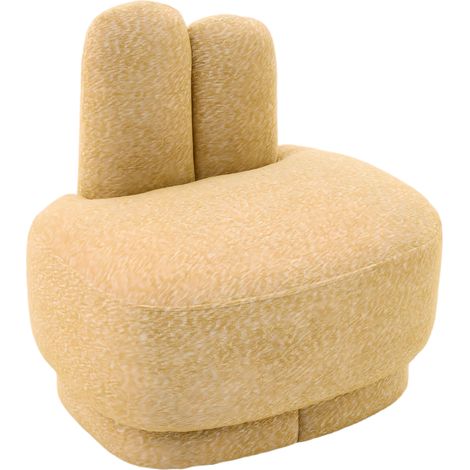 GagaPouf rembourré fixe en tissu avec oreilles de lapin, sans rangement, non amovible (1/5)