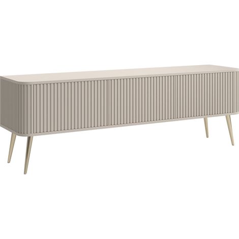 Selsey Ovarlo - TV-Lowboard, Greige mit goldenen Metallbeinen, 163 cm (1/5)