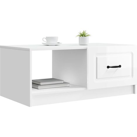 Maison Exclusive - Couchtisch Hochglanz Weiß 90 x 50 x 37 cm Holz