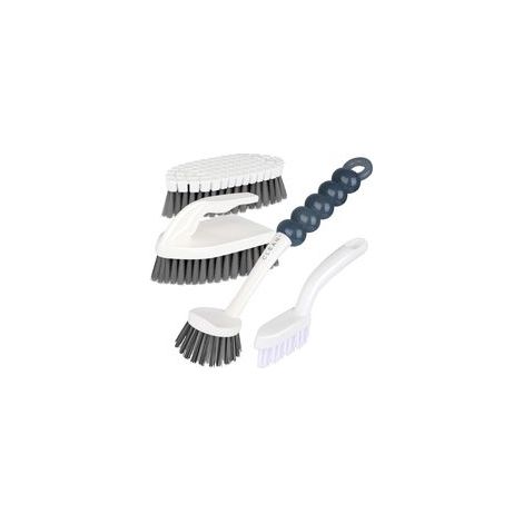 Lot de 4 Brosses à Récurer - Poignée Confortable, Nettoyage de Cuisine, Flexible, Joints Muraux et Maison (1/4)