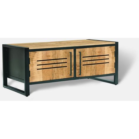 Frais Range Coffee Table - Mango Wood - L50 x W100 x H40 cm - PP Sawn Finish - Assembly Required