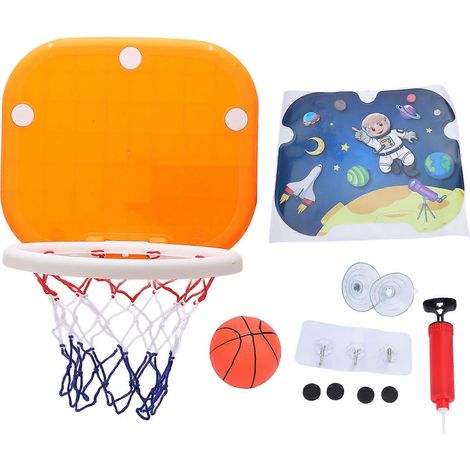 Support mural pliable avec ventouse, panier de basket miniature filet pour tout-petit, fixation à porte, ensemble intérieur démontable. (1/5)