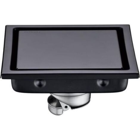 Drain de Plancher Douche Carré Acier Inoxydable Invisible Caniveau de Douche Anti Odeur avec Insertion 11x11cm (1/5)