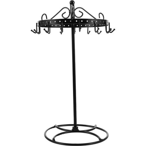 Soporte giratorio para exhibición de joyas en metal negro, torre desmontable (1/5)