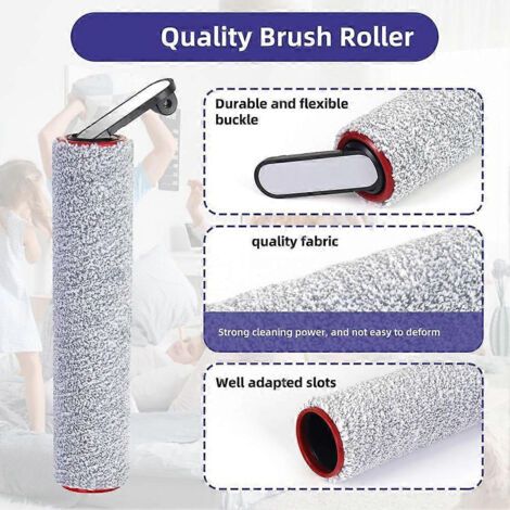 NALOOKAMIC Pièces de rechange pour aspirateur eau et poussière Dreame H12 Pro / H12 Plus / H12 Core : brosse douce, rouleau et filtre HEPA